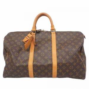 LOUIS VUITTON Authentic Brown Monogram Keepall 50 Boston Bag